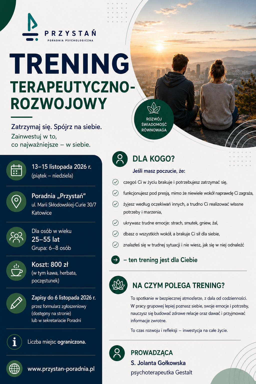 Trening terapeutyczno-rozwojowy KATOWICE